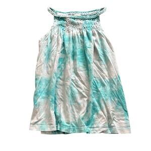 Girls Teal and White Tank Top braided straps - Tie Dye - OshKosh - Size 6X